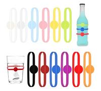 REBECCAGIBSON 12 pennarelli in vetro, per bicchieri da vino, cocktail e caffè, set di pennarelli colorati in silicone per etichette di bicchieri