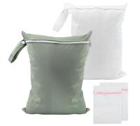 REBECCAGIBSON 2 Pezzi Borsa Impermeabile 40 x 30 cm, Riutilizzabile Wet Bag,colore grigio e bianco,con chiusura lampo, piccola borsa per il naso,costumi da bagno, teli da spiaggia