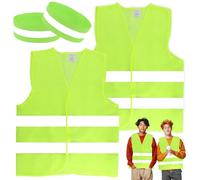 REBECCAGIBSON 2 Pezzi Giubbotti Sicurezza Auto, Giubbotto Sicurezza Riflettente, Gilet Alta visibilità Unisex Riflettenti a 360° Catarifrangente, Giubbotto Catarifrangente,per automobilisti