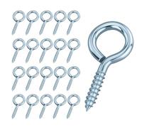 REBECCAGIBSON 20 viti per occhiello da 30 mm, occhielli rotondi, viti a gancio in metallo, viti con occhielli in acciaio zincato, ad anello autofilettante, perno ad occhio a gancio, per legno