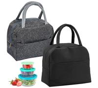REBECCAGIBSON 2Pz Borsa Termica Porta Pranzo,Borsa Termica Pieghevole,Borsa Frigo Piccola Con Pellicola Isolante Alluminio Lunch Bag,Per Ufficio,Campeggio e Viaggi