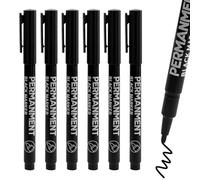 REBECCAGIBSON 6 pezzi Penne a Vernice Nera Impermeabili, 2-3 mm Pennarello permanente Resistente all'acqua,Pennarelli Indelebil,Inchiostro ad Asciugatura Rapida,per cartone, legno, metallo