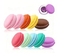REBECCAGIBSON Set di 10 mini scatole portaoggetti, 9 colori, a forma di macaron, portatile, contenitore multiuso, piccolo portagioie, per orecchini