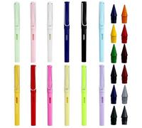 REBECCAGIBSON Set di 12 matite colorate e perpetue, con 24 punte di ricambio, senza temperare, senza inchiostro con gomma, cancelleria per adulti