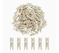 REBECCAHOWARD 110 graziose mollette in legno, 2,5 cm, mini mollette in legno, mollette decorative in legno, ecologiche, robuste mini clip, per foto, immagini