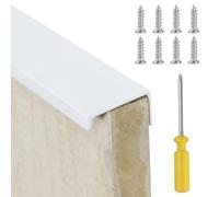 REBECCAHOWARD 4 Pezzi Maniglie Nascoste per Armadi con un Cacciavite a Croce, Maniglie per Mobili in Alluminio Moderno Bianche, Moderna Maniglia per Porta con Bordo Rettangolare, Per Maniglie Mobili