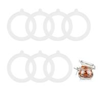 REBECCAHOWARD 7 anelli di tenuta in silicone, rotondi, anelli in gomma, per barattoli, spezie, marmellate, salse, cetrioli, frutta, alimenti fatti in casa (bianco)