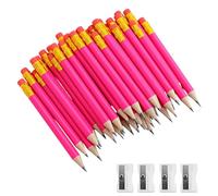 REBECCAHOWARD Set di 48 mini matite in legno HB con gomma e 4 coltelli, matita ergonomica, piccole matite compatte, gomma da cancellare corta, per eventi di golf