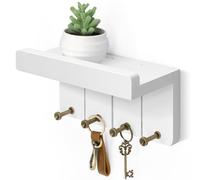 Rebee Vision Piccolo portachiavi da parete, decorazione estetica per la stanza, con 4 ganci per studio e mini mensola sospesa, accessorio ideale per la casa di campagna, soggiorno e decorazione della