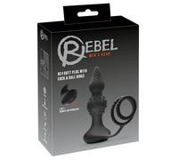 Rebel 2in1 - vibratore anale radiocomandato con anello pene (nero)