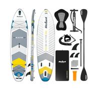 Rebel Electro Tavola da SUP gonfiata con sedile da nuoto a punto goccia da 335 cm set zaino con pompa a pagaia RBA-4507-WH
