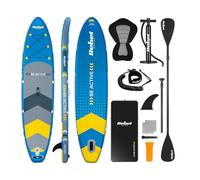 Rebel Electro Tavola da SUP gonfiata con sedile da nuoto Drop Stitch Set da 350 cm Zaino con pompa a pagaia RBA-4501-BL