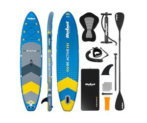 Rebel Electro Tavola da SUP gonfiata con sedile da nuoto Drop Stitch Set da 350 cm Zaino con pompa a pagaia RBA-4501-BL