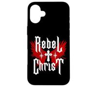 Rebel for Christ Gesù Croce gotica Y2K Streetwear Punk Custodia per iPhone 16 Plus