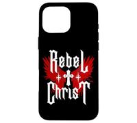 Rebel for Christ Gesù Croce gotica Y2K Streetwear Punk Custodia per iPhone 16 Pro Max