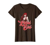 Rebel Ragazza Zenzero Redhead Capelli Rossi Testa Irlandese Maglietta, Donna, Marrone, S