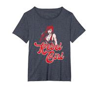 Rebel Ragazza Zenzero Redhead Capelli Rossi Testa Irlandese Maglietta, Donna Plus-Size, Pervinca, 1X