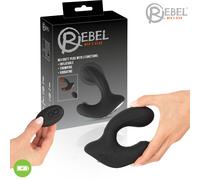 Rebel RC Butt Plug with 3 Functions, Inflatable Thumping Anal Vibrator - Black