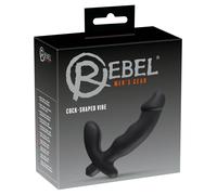 Vibratore doppio dildo realistico con stimolatore clitoride in silicone nero