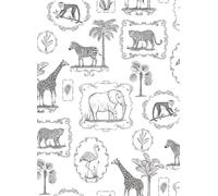 Rebel Walls Carta da parati panoramica Animal Party - Black/ White