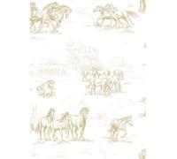 Rebel Walls Carta da parati panoramica Horse Herd - Gold