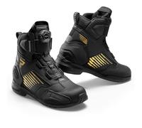 REBELHORN Core Stivali da Moto Donna e Uomo | Pelle PU | Sistema di Allacciatura Rapida ATOP | Protezioni per la Caviglia | Dita Rinforzate | Pannelli di Ventilazione in Rete