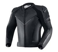 REBELHORN Fighter Giacca da Moto Uomo | Pelle | Protezioni Gomiti, Spalle e Schiena Livello 2 | Cursore per Spalle | Gilet Impermeabile In&Out | Ventilazione