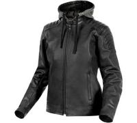 REBELHORN Impala Lady Giacca da Moto in Pelle per Donna Protezioni certificate su gomiti e spalle Cappuccio staccabile