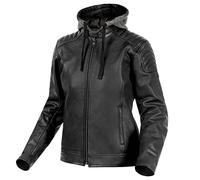 REBELHORN Impala Lady Giacca da Moto in Pelle per Donna Protezioni certificate su gomiti e spalle Cappuccio staccabile
