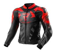 Giacca moto in pelle Rebelhorn Inferno nero-rosso fluo 54