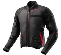Giacca da motociclista Rebelhorn Scandal 3 grigio scuro-nero-rosso 4XL