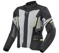 Rebelhorn Scout Giacca tessile da motocicletta impermeabile, nero-grigio-giallo, taglia M per maschi