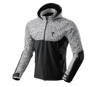 REBELHORN Slash Giacca da Moto Uomo | Tessile | Softshell con Cappuccio Staccabile | Protezioni Gomiti e Spalle Livello 2 | 6 Canali di Ventilazione