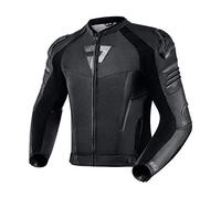 REBELHORN Vandal Air Giacca da moto in pelle di vacchetta per uomo Protezioni per gomiti e spalle Gilet Softshell Ventilazione Elementi riflettenti 7 tasche