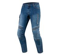 REBELHORN Vandal Jeans da Moto Uomo | Fodera in Fibra Aramidica | Protezioni per Ginocchia e Fianchi SAS-Tec | Tasca per Protezione del Coccige | 2 Canali di Ventilazione | Tapered Fit