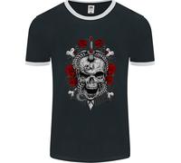 Rebellion Teschio Motociclista Heavy Metal Rock Musica Uomo Ringer Fotl