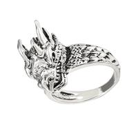 Rebellious Accessorio in acciaio inox Dragon Rings per uomini con design nordico che possono essere perfetti per migliorare un outfit da uomo, come descritto