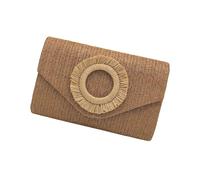 Rebellious Aggiunte di paglia Borse Per Le Donne Ragazze Frizioni Da Sera Borsa A Spalla Borsa A Tracolla, marrone