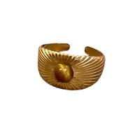 Rebellious Anelli geometrici in pietra marrone regolabile dimensione irregolare oro dita anelli gemme uniche gioielli dichiarazione elegante gemma