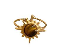 Rebellious Anelli geometrici in pietra marrone regolabile dimensione irregolare oro dita anelli gemme uniche gioielli dichiarazione elegante gemma