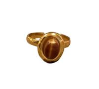 Rebellious Anelli geometrici in pietra marrone regolabile dimensione irregolare oro dita anelli gemme uniche gioielli dichiarazione elegante gemma