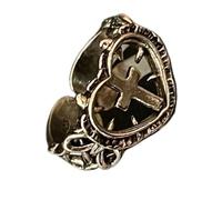 Rebellious Anelli regolabili alla moda con croci e cuori, stili moderni, minimalisti, vestibilità comoda, alla moda, per tutti i giorni, accessorio comodo da donna, anello a croce