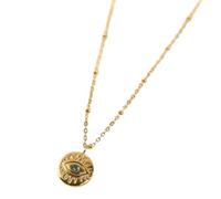 Rebellious Collana unisex con moneta degli occhi malvagi in acciaio robusto con design elegante portatile per una comoda usura casual Evil Eyes collana
