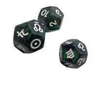 Rebellious Set di 3 dadi di divinazione glitterati da 12 lati per letture astrologiche precise e giocare, cubo astrologico colorato