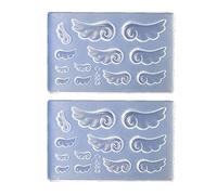 Rebellious Stampo in silicone per intaglio per unghie 3D, mini forma a forma di ala d'angelo, scultura, piastra per timbri, chiodi, stencil, stampo in resina epossidica