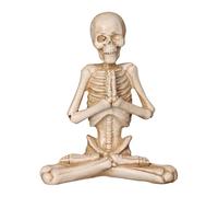 Rebellious Statua scheletrica divertente meditante - Teschio ornamento in resina per Halloween accenti domestici e decorazioni per feste. Statua scheletrica meditante