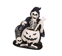 Rebellious Statua scheletrica divertente meditante - Teschio ornamento in resina per Halloween accenti domestici e decorazioni per feste. Statua scheletrica meditante