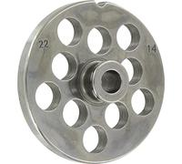 PIASTRA TRAFILA IN ACCIAIO PER TRITACARNE N.22 CON FORI MM.14