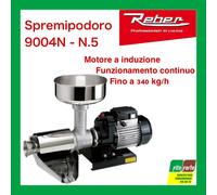 Reber Spremipomodoro Elettrico N.5 500W per Salsa di Pomodoro, Conserve, Marmellate e Succhi di Frutta - Produzione fino a 340 Kg/h - Accessori in Acciaio Inox - Motore a Induzione per Uso Continuo