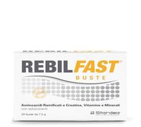 Rebilfast Stardea Creatina Monoidrata e Aminoacidi Ramificati in Polvere | 20 stick da 7,5 g con BCAA, L-glutammina, L-arginina, Vitamina C, B6, B1, Calcio, Magnesio e Zinco. Senza glutine e lattosio